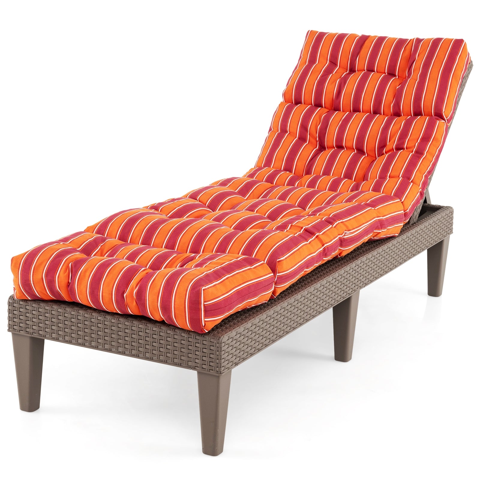 Outdoor Lounge Chaise Cushion with String Ties for Garden Poolside, Red Outdoor Chaise Lounges at Gallery Canada