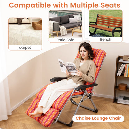 Outdoor Lounge Chaise Cushion with String Ties for Garden Poolside, Red Outdoor Chaise Lounges at Gallery Canada