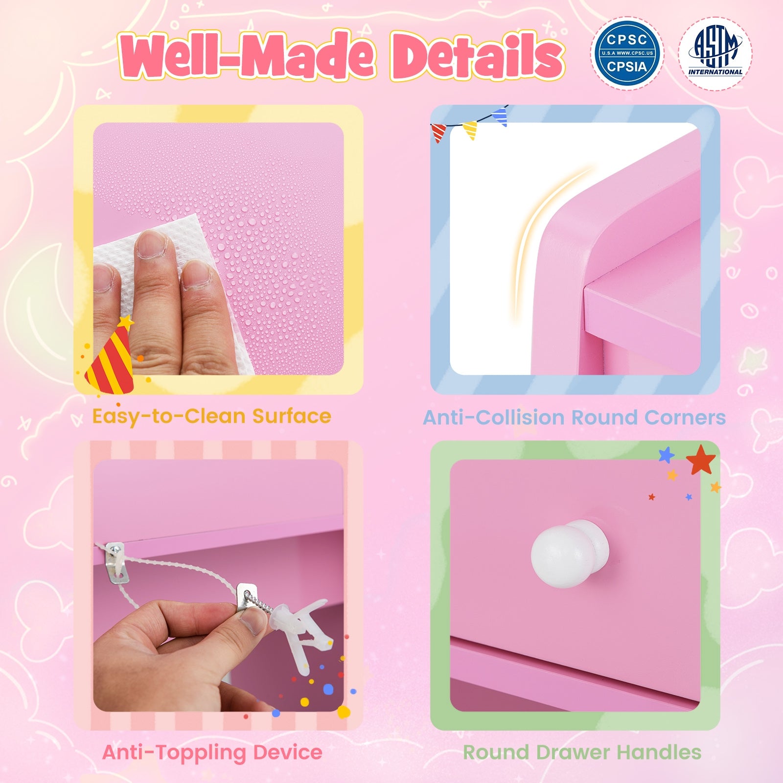 Kids Vanity Set with Mirror Princess Makeup Dressing Desk and Chair Set with Mirror, Pink Kids Vanities at Gallery Canada