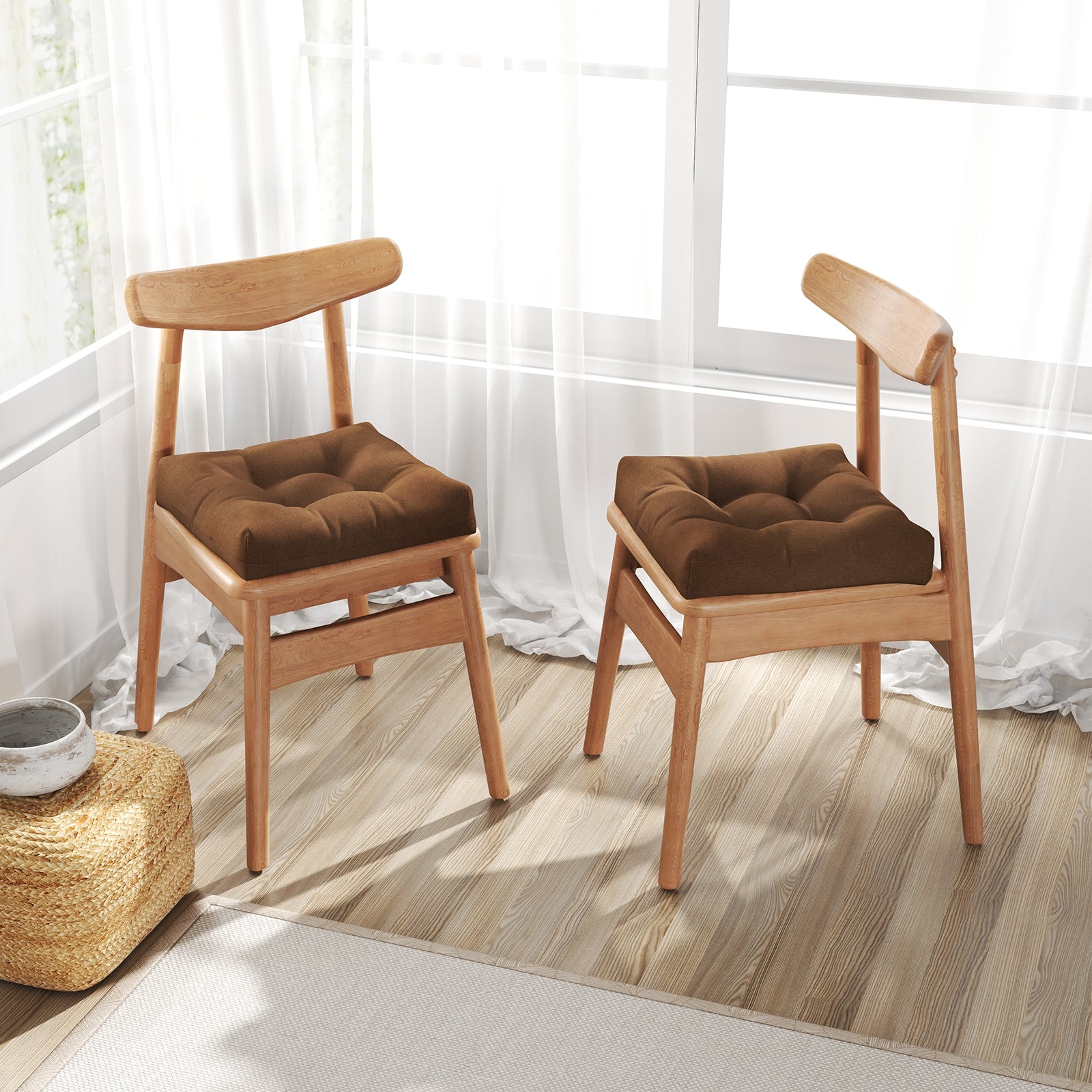 21 Inch x 21 Inch Patio Chair Seat Cushion Pads for Indoor and Outdoor, Coffee Outdoor Furniture Accessories at Gallery Canada