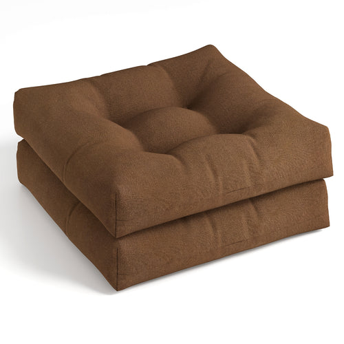 21 Inch x 21 Inch Patio Chair Seat Cushion, Indoor Outdoor, Coffee