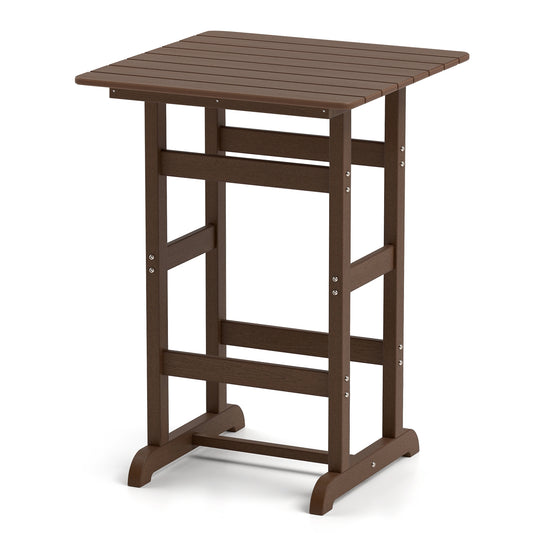 30 Inch Square Bar Table, Slatted Tabletop, Brown Patio Dining Tables Brown at Gallery Canada