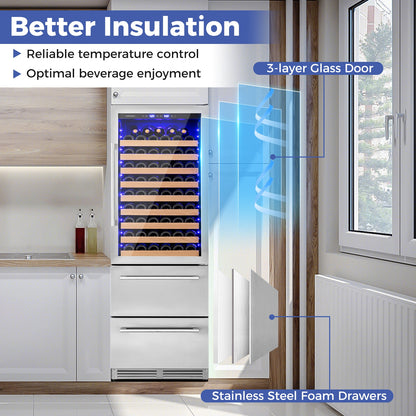 24 Inch Wine Refrigerator, Independent Temperature Control, Silver Wine & Beverage Coolers at Gallery Canada