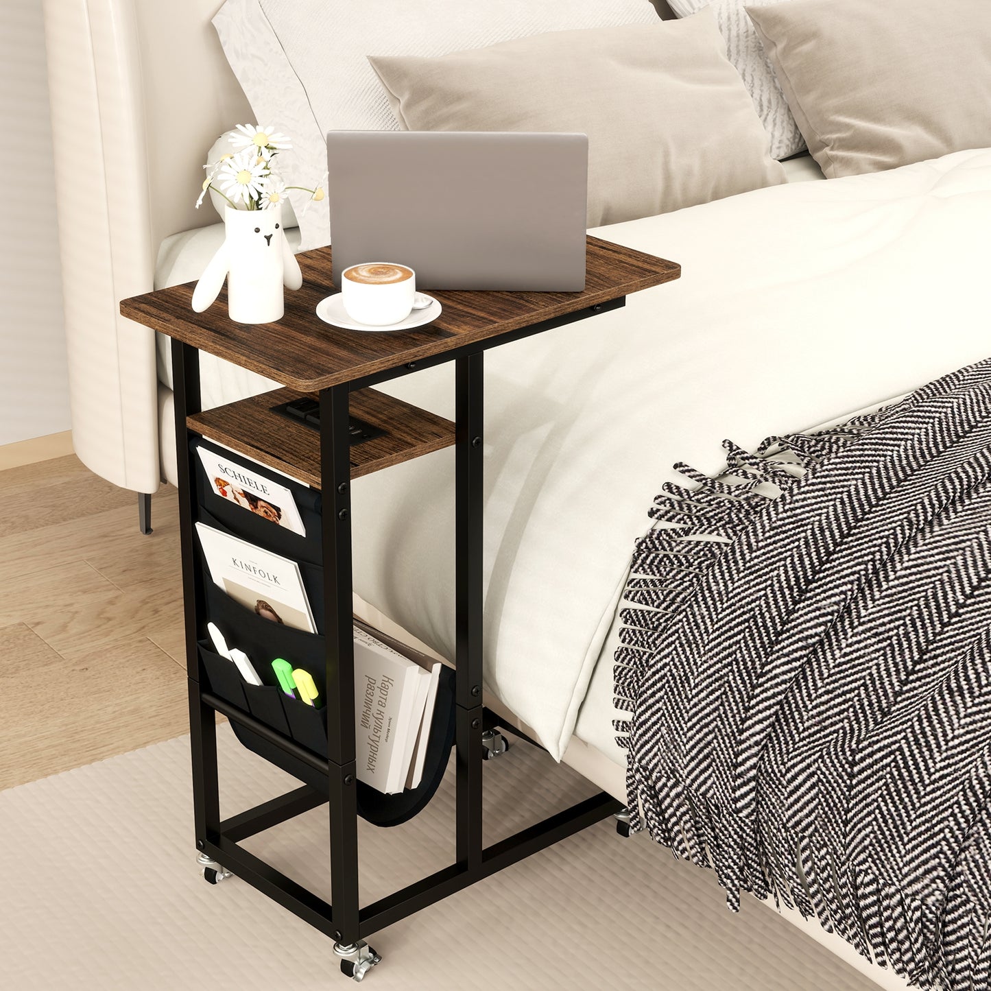 C-Shaped End Table With Charging Station, Retractable Tabletop End & Side Tables at Gallery Canada
