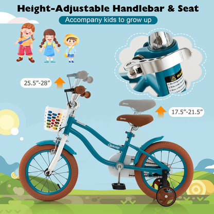 12 Inch Kids Bike Adjustable with Removable Basket for 3-4 Years Old-12 inches, Turquoise Kids Bike at Gallery Canada