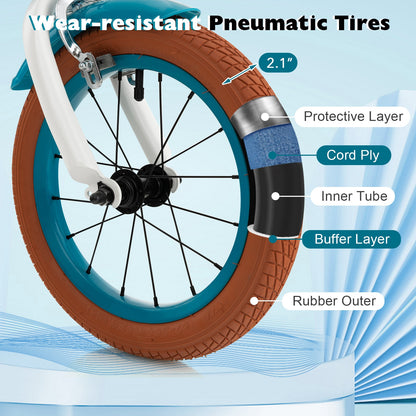 12 Inch Kids Bike Adjustable with Removable Basket for 3-4 Years Old-12 inches, Turquoise Kids Bike at Gallery Canada