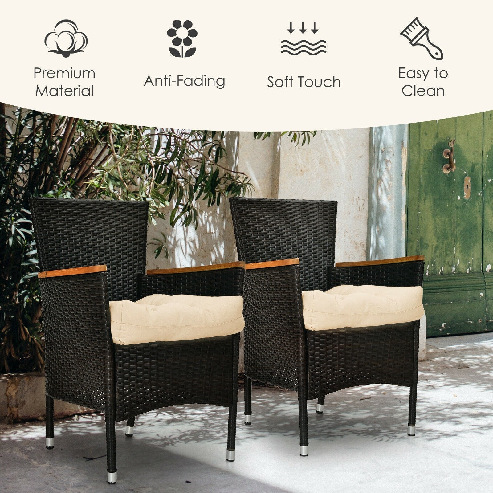 21 Inch x 21 Inch Patio Chair Seat Cushion Pads for Indoor and Outdoor, Beige Outdoor Furniture Accessories at Gallery Canada