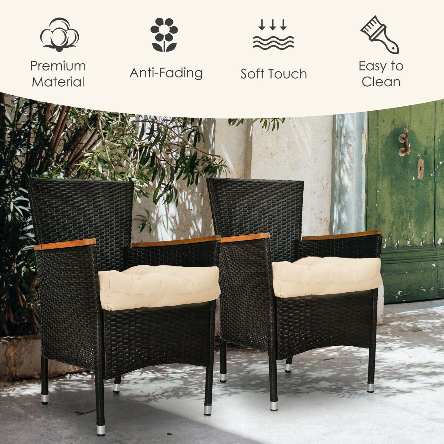 21 Inch x 21 Inch Patio Chair Seat Cushion Pads for Indoor and Outdoor, Beige Outdoor Furniture Accessories at Gallery Canada