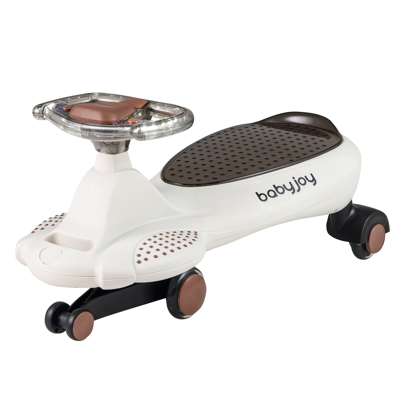 Wiggle Car with Hauling Rope Ride on Toy with Under-Seat Storage, Beige Push & Pedal Ride On Toys Beige at Gallery Canada