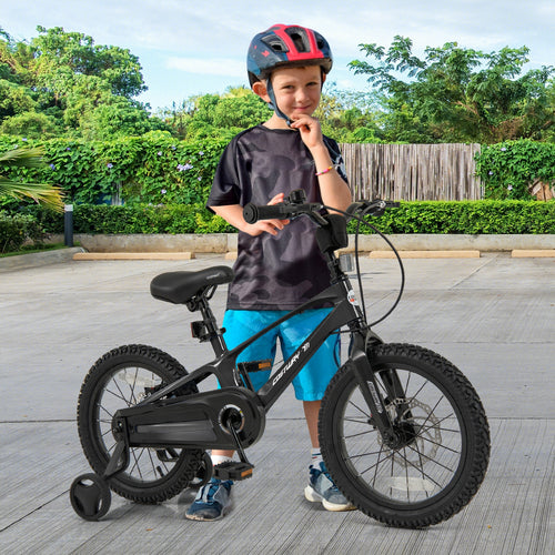16 Inch Kids Bike Lightweight with 2 Removable Training Wheels for Aged 4-7-16 inches, Black