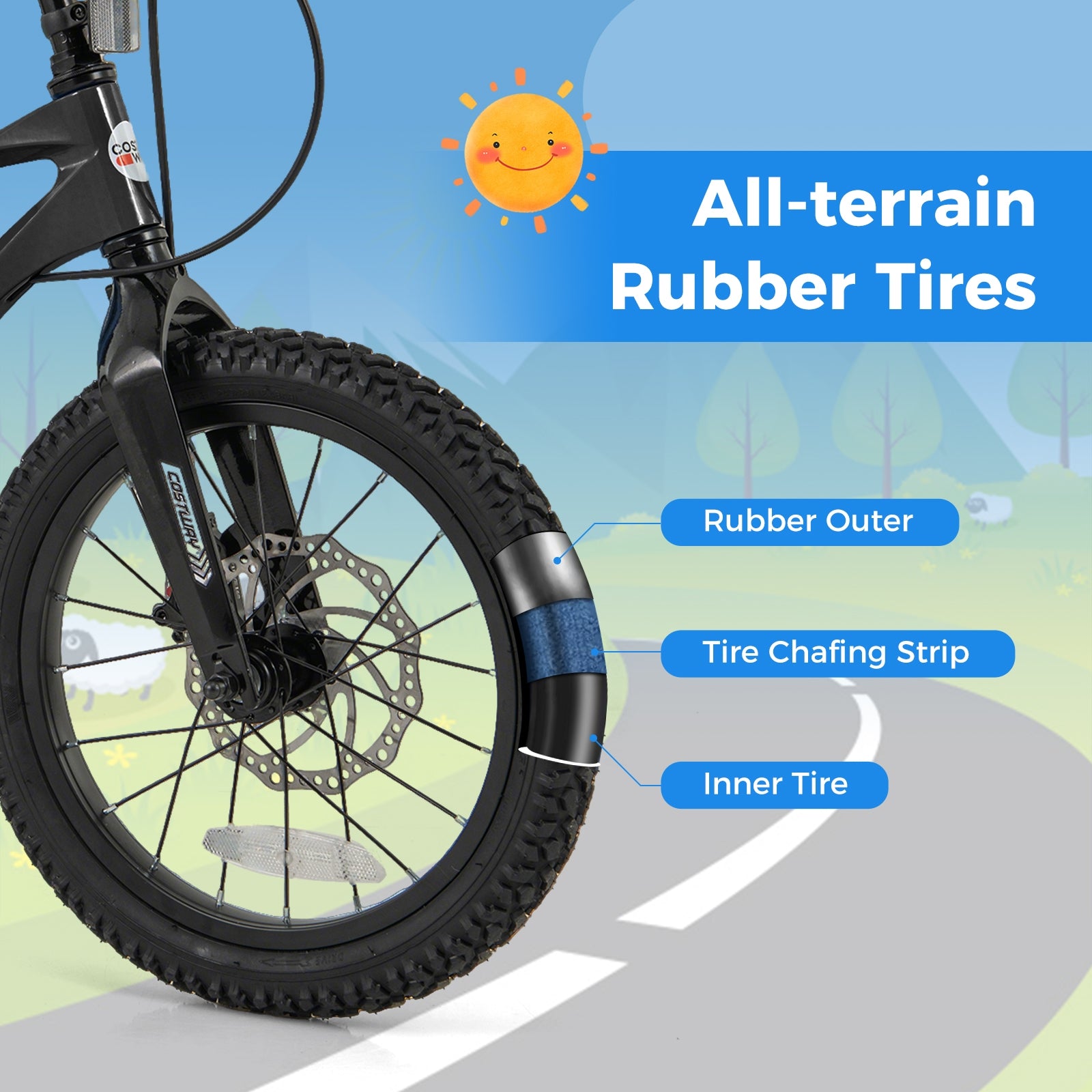 16 Inch Kids Bike Lightweight with 2 Removable Training Wheels for Aged 4-7-16 inches, Black Kids Bike at Gallery Canada