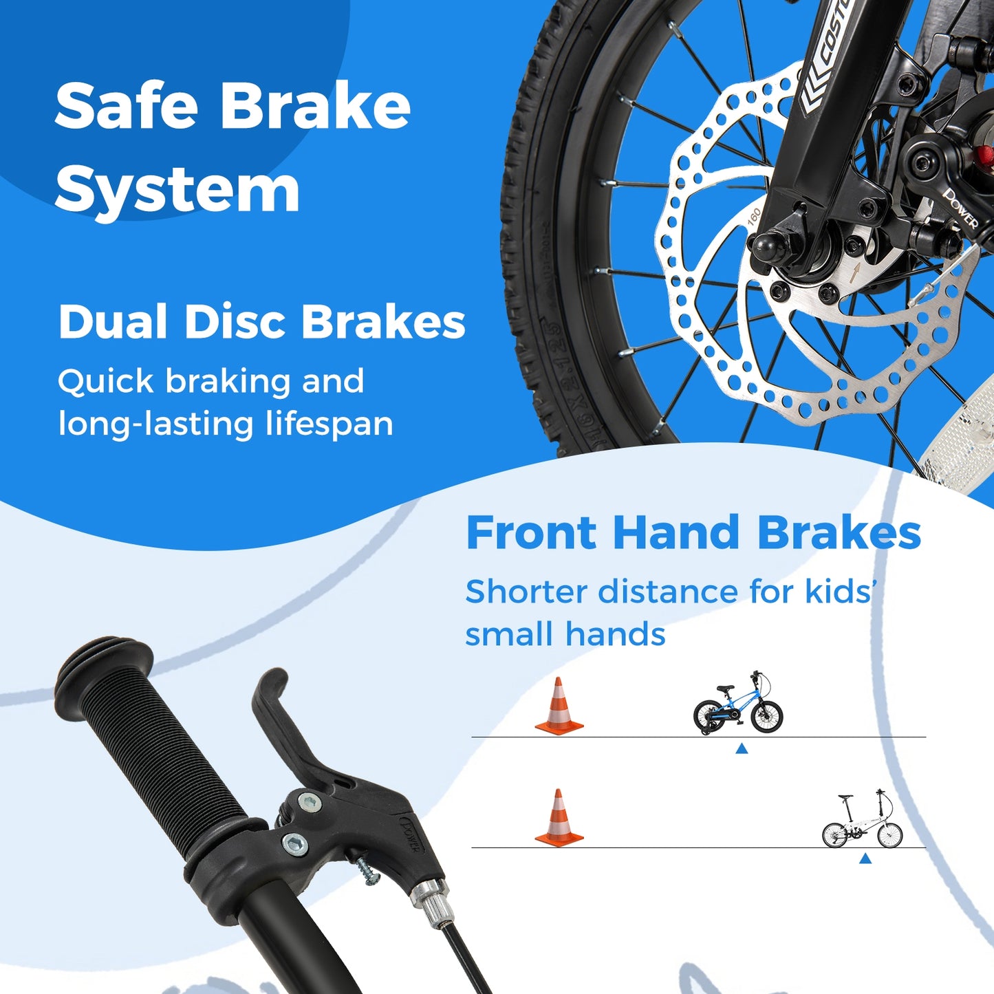 16 Inch Kids Bike Lightweight with 2 Removable Training Wheels for Aged 4-7-16 inches, Black Kids Bike at Gallery Canada