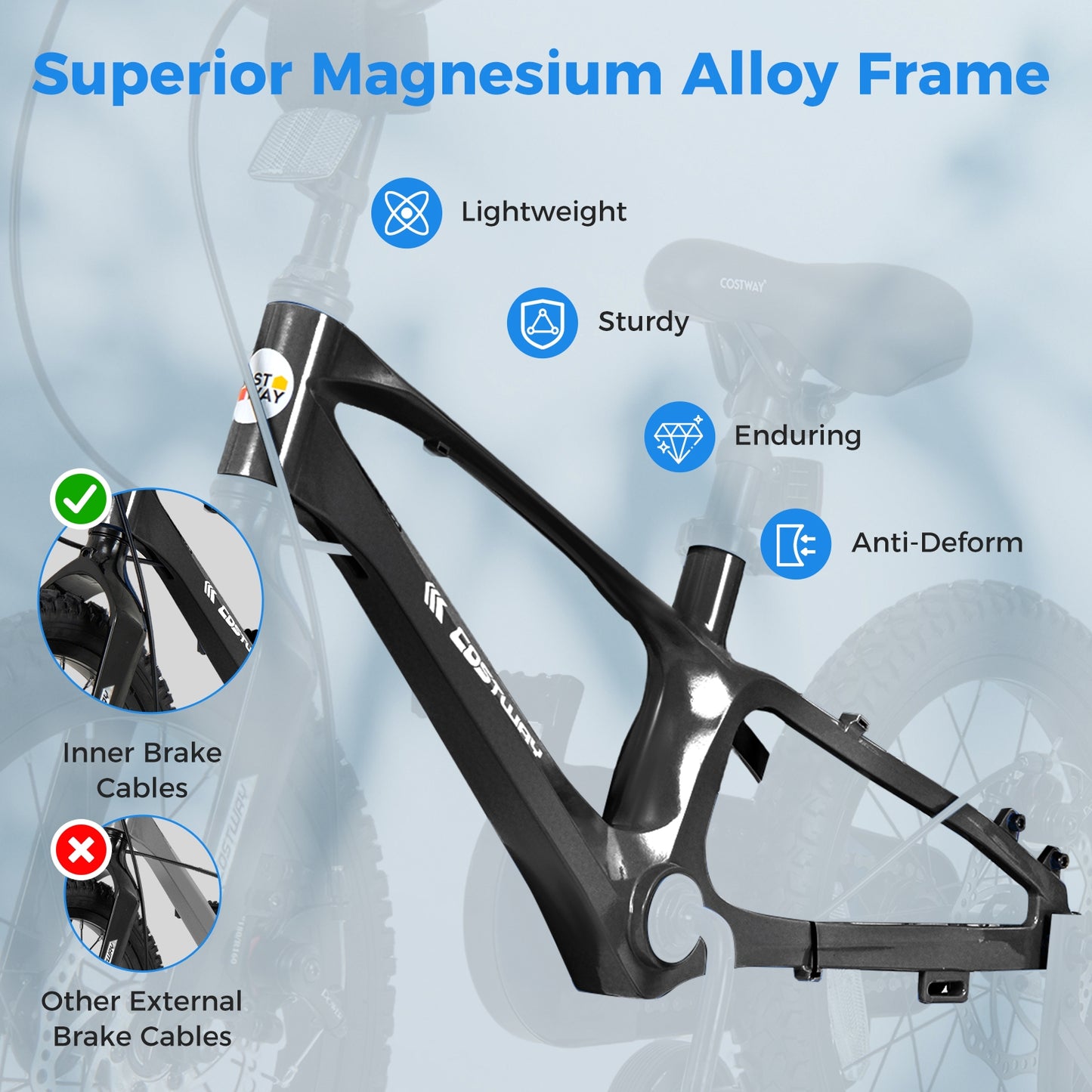 16 Inch Kids Bike Lightweight with 2 Removable Training Wheels for Aged 4-7-16 inches, Black Kids Bike at Gallery Canada