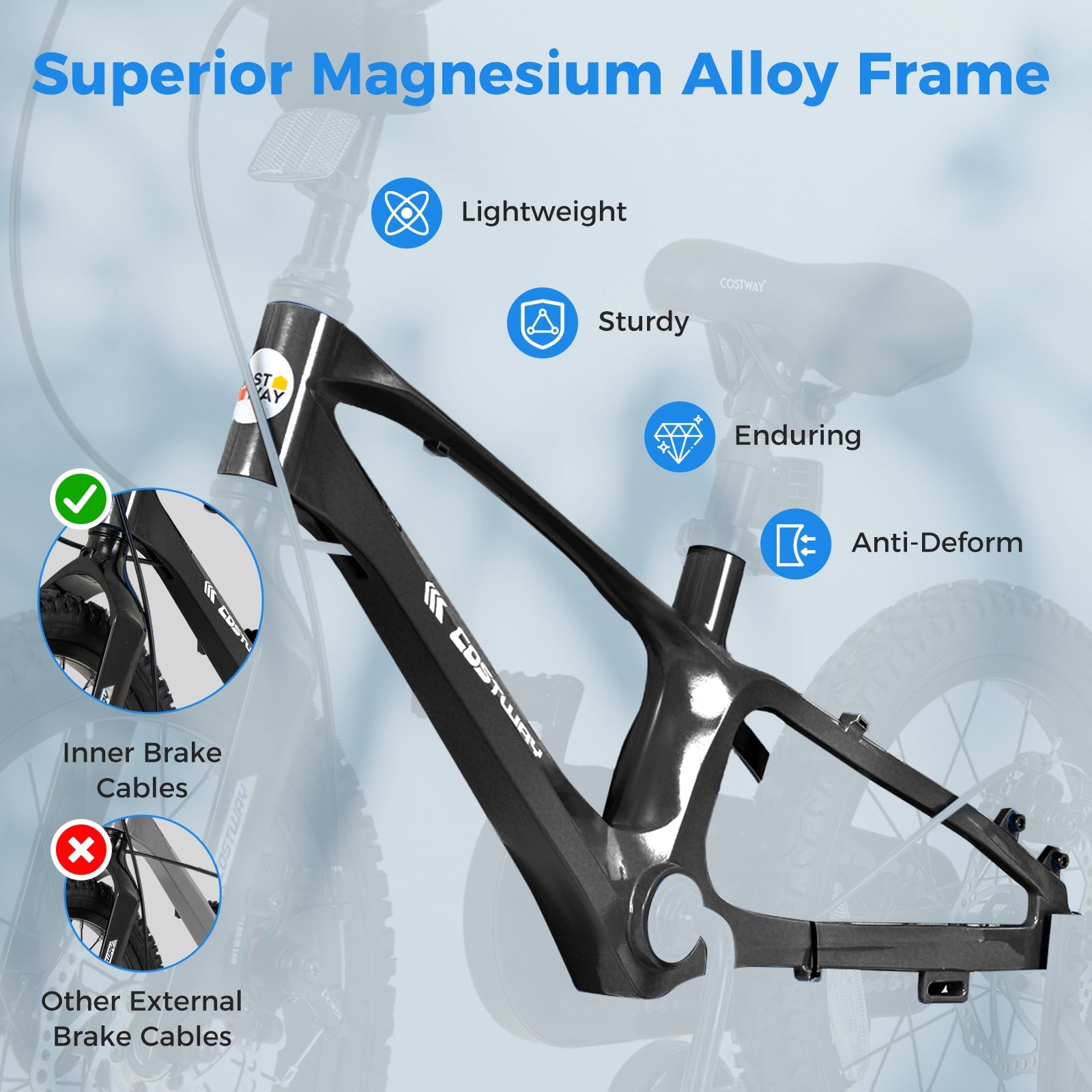 16 Inch Kids Bike Lightweight with 2 Removable Training Wheels for Aged 4-7-16 inches, Black Kids Bike at Gallery Canada