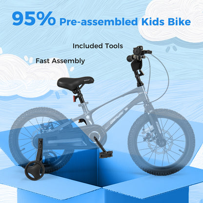 16 Inch Kids Bike Lightweight with 2 Removable Training Wheels for Aged 4-7-16 inches, Black Kids Bike at Gallery Canada