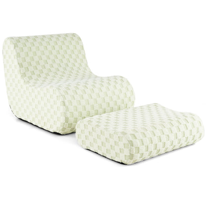 Bean Bag Chair With Ottoman, High Elasticity Sponge, Green Sofas & Loveseats Green at Gallery Canada