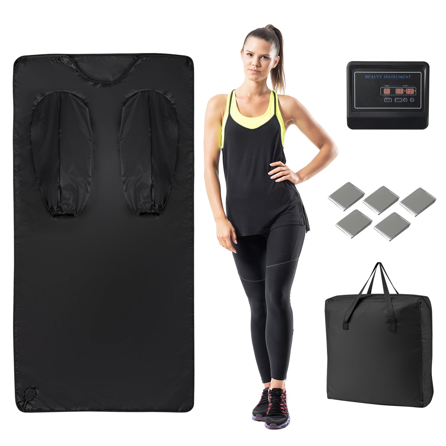 Infrared Sauna Blanket for Home Use with Arm Sleeves Wraps and Carry Bag, Black Sauna at Gallery Canada