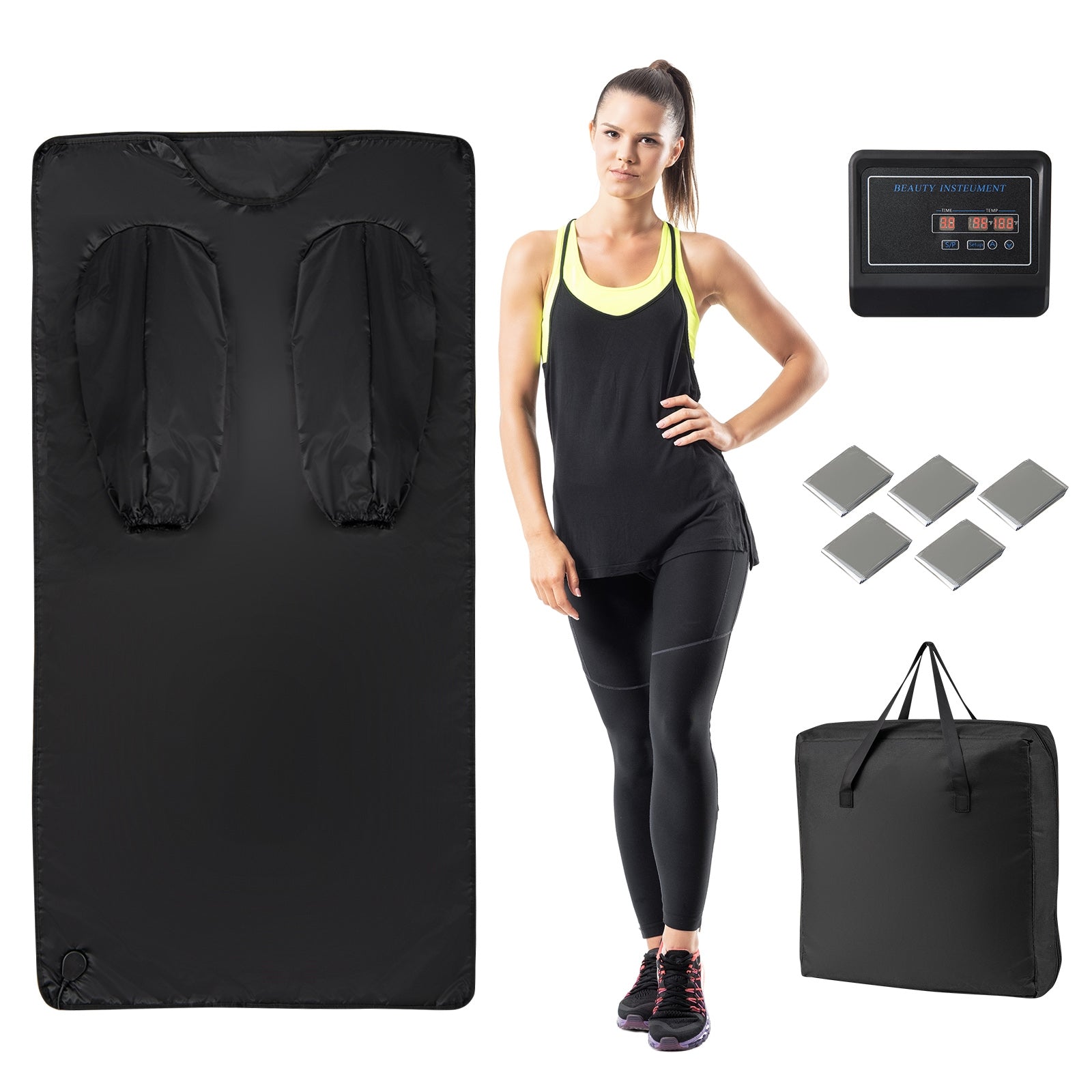 Infrared Sauna Blanket for Home Use with Arm Sleeves Wraps and Carry Bag, Black Sauna at Gallery Canada