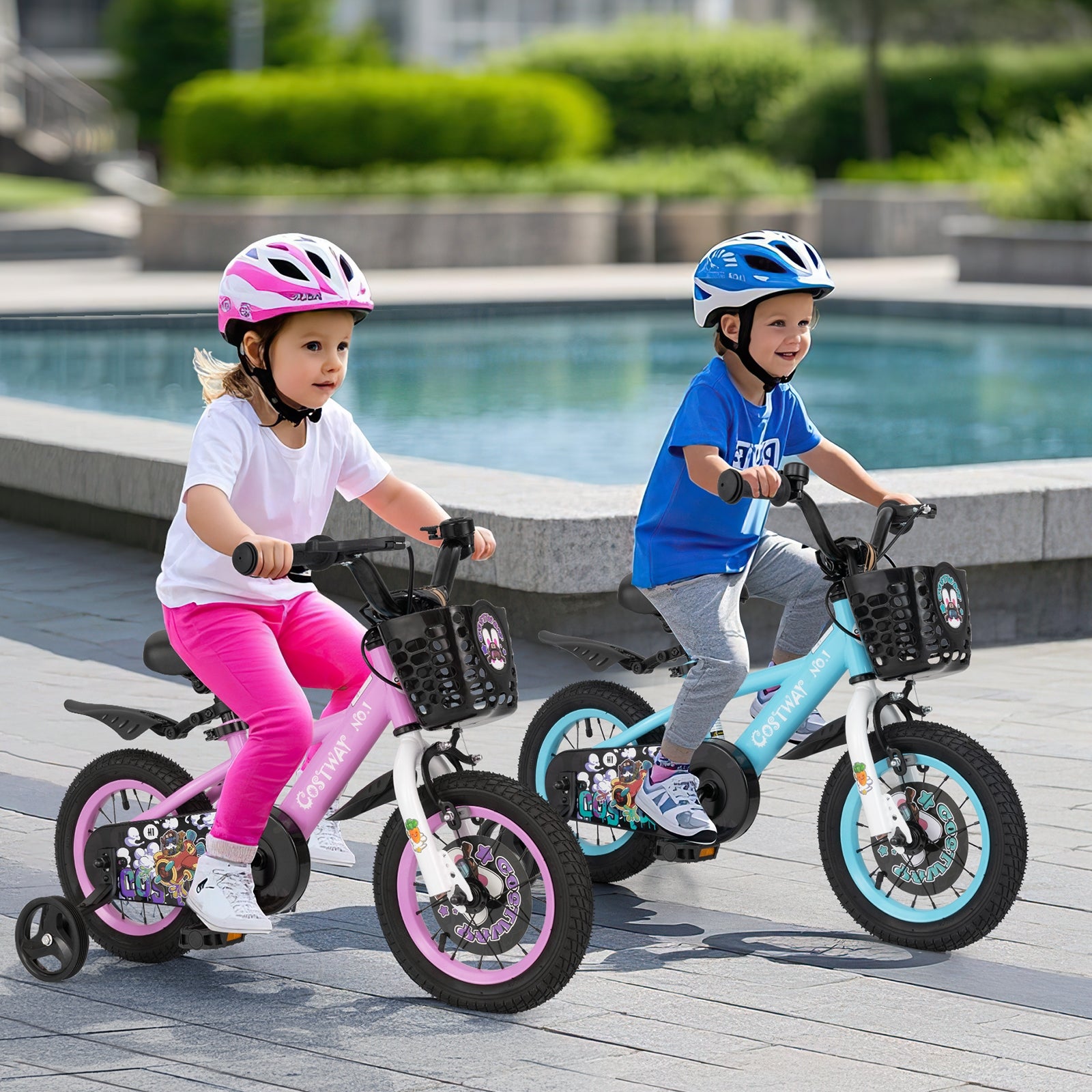 12 Inch Kids Bike with Adjustable Handlebar and Saddle for 3-4 Years Old-12 inches, Blue Kids Bike at Gallery Canada