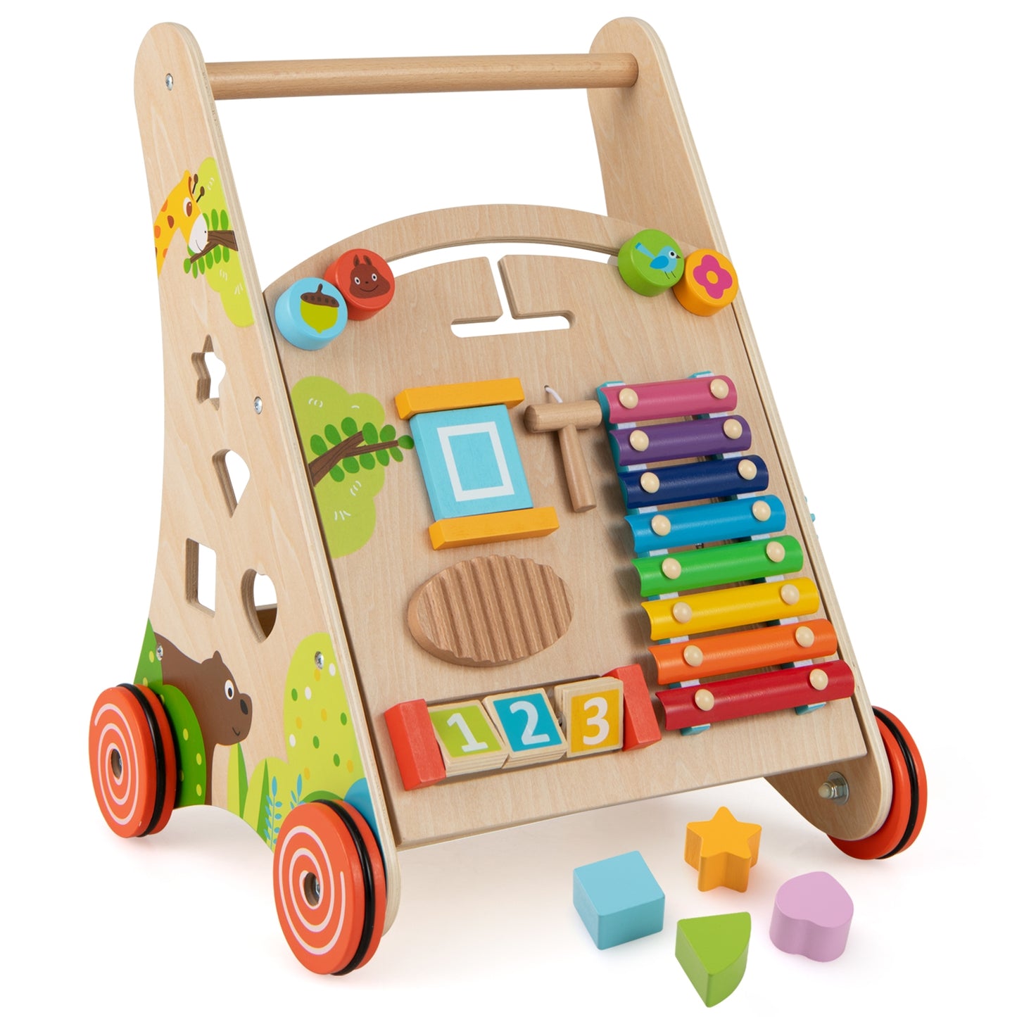Wooden Push Pull Baby Walker, Natural Baby Activity Natural at Gallery Canada