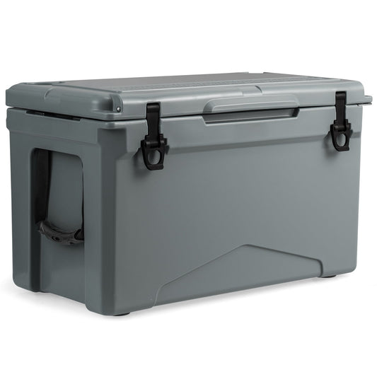50 QT Rotomolded Cooler, Insulated Ice Chest, Cup Holders, Gray Coolers Gray at Gallery Canada