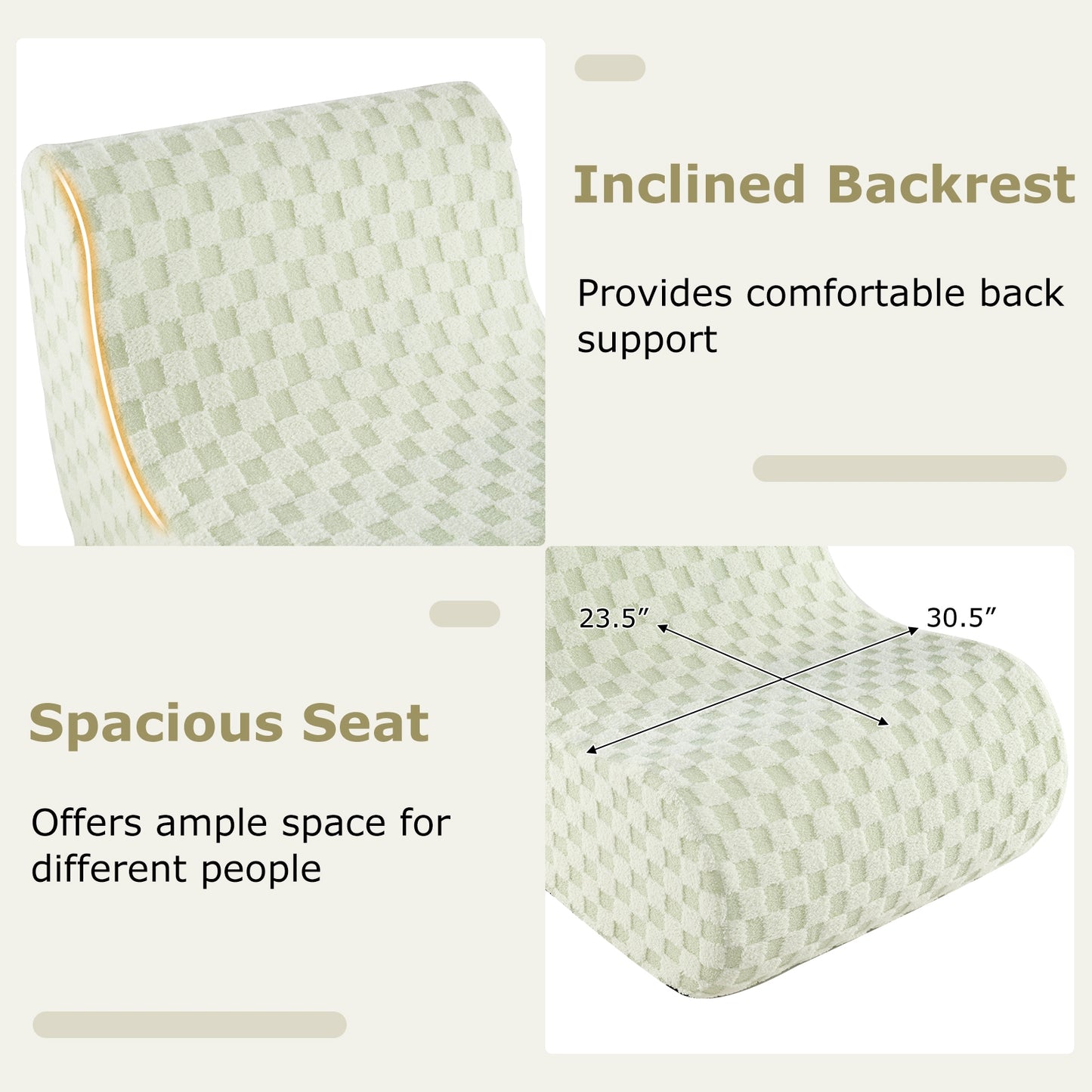 Bean Bag Chair with Ottoman and High Elasticity Sponge, Green Sofas & Loveseats at Gallery Canada