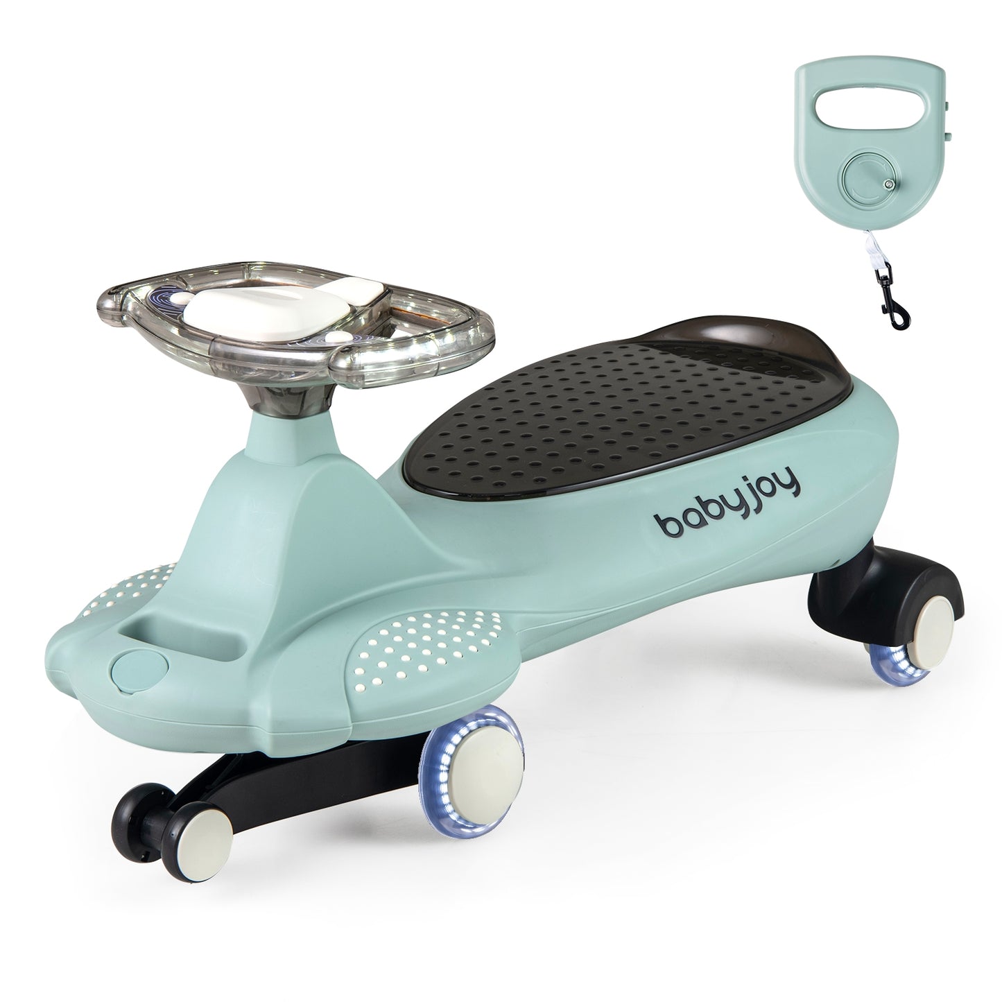 Wiggle Car with Hauling Rope Ride on Toy with Under-Seat Storage, Green Push & Pedal Ride On Toys at Gallery Canada