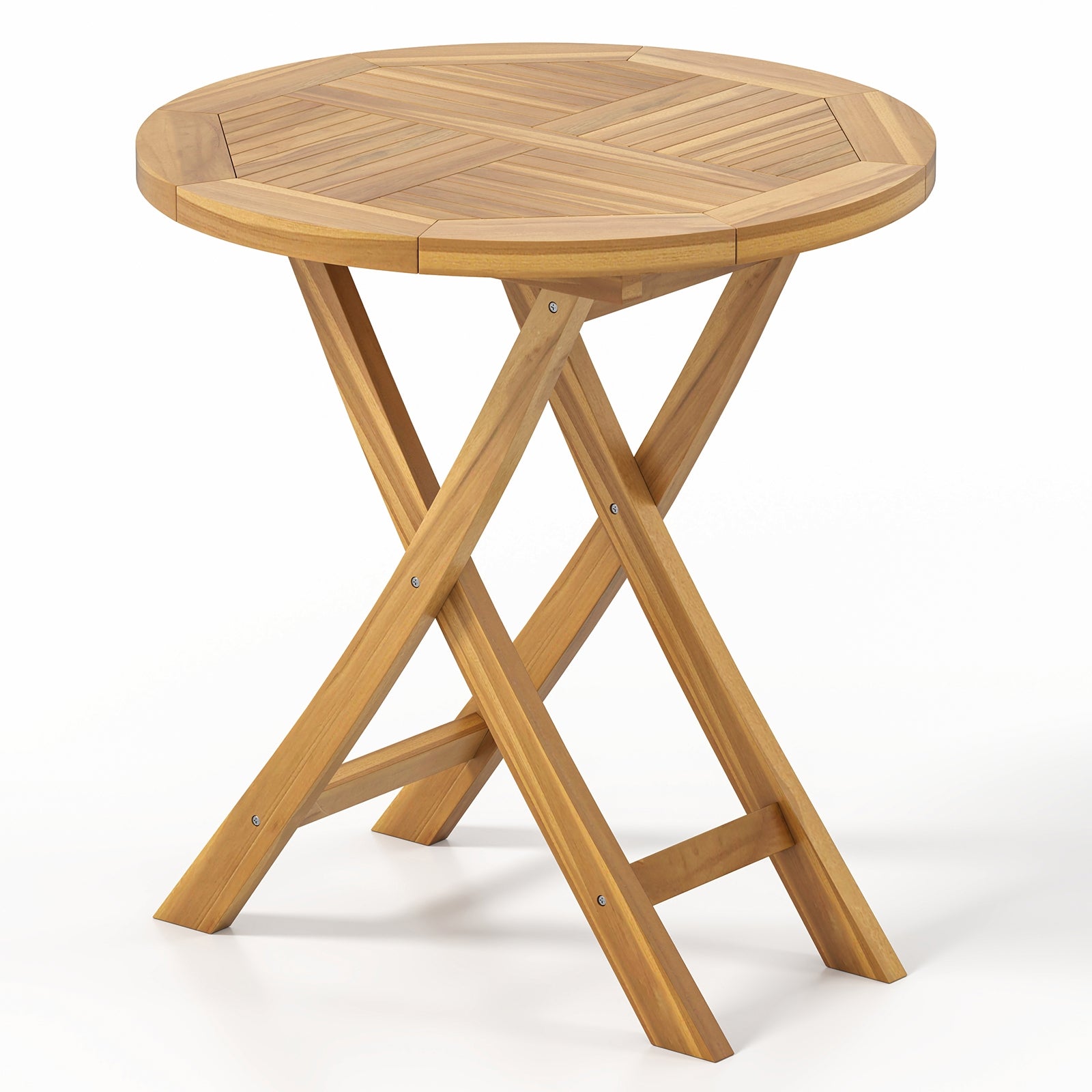 Patio Teak Wood Dining Table, Slatted Tabletop, X-Shaped Frame Dining Tables Options at Gallery Canada