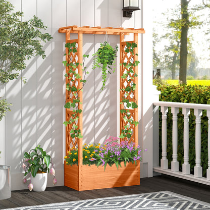 Raised Garden Bed With Side Trellis, Hanging Roof, Drainage Hole, Orange Raised Garden Beds at Gallery Canada