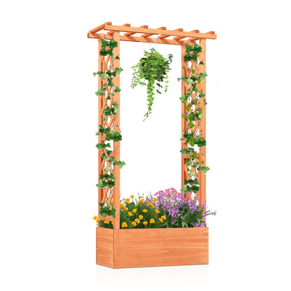Raised Garden Bed with Side Trellis and Hanging Roof and Drainage Hole, Orange Raised Garden Beds at Gallery Canada