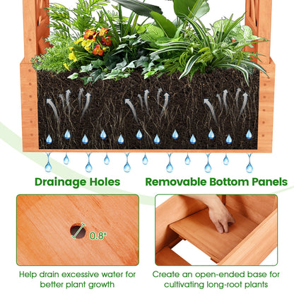 Raised Garden Bed with Side Trellis and Hanging Roof and Drainage Hole, Orange Raised Garden Beds at Gallery Canada