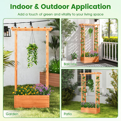 Raised Garden Bed With Side Trellis, Hanging Roof, Drainage Hole, Orange Raised Garden Beds at Gallery Canada