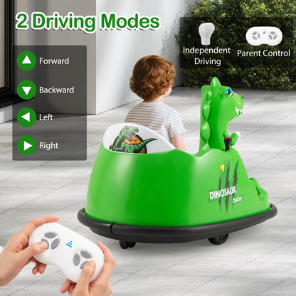 12V Bumper Car with Spray Function and Remote Control for Toddlers Aged 2-5, Green Powered Ride On Toys at Gallery Canada