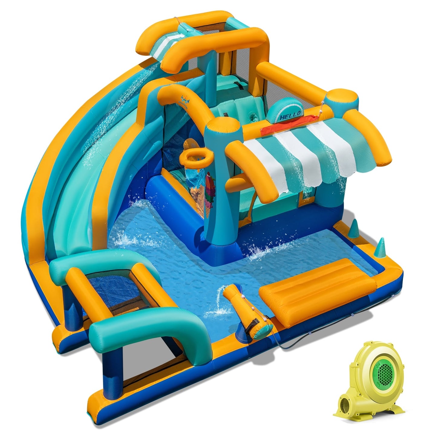 Inflatable Water Slide Bounce House, Kids Jump Castle, 735W Blower Inflatable Water Slides at Gallery Canada