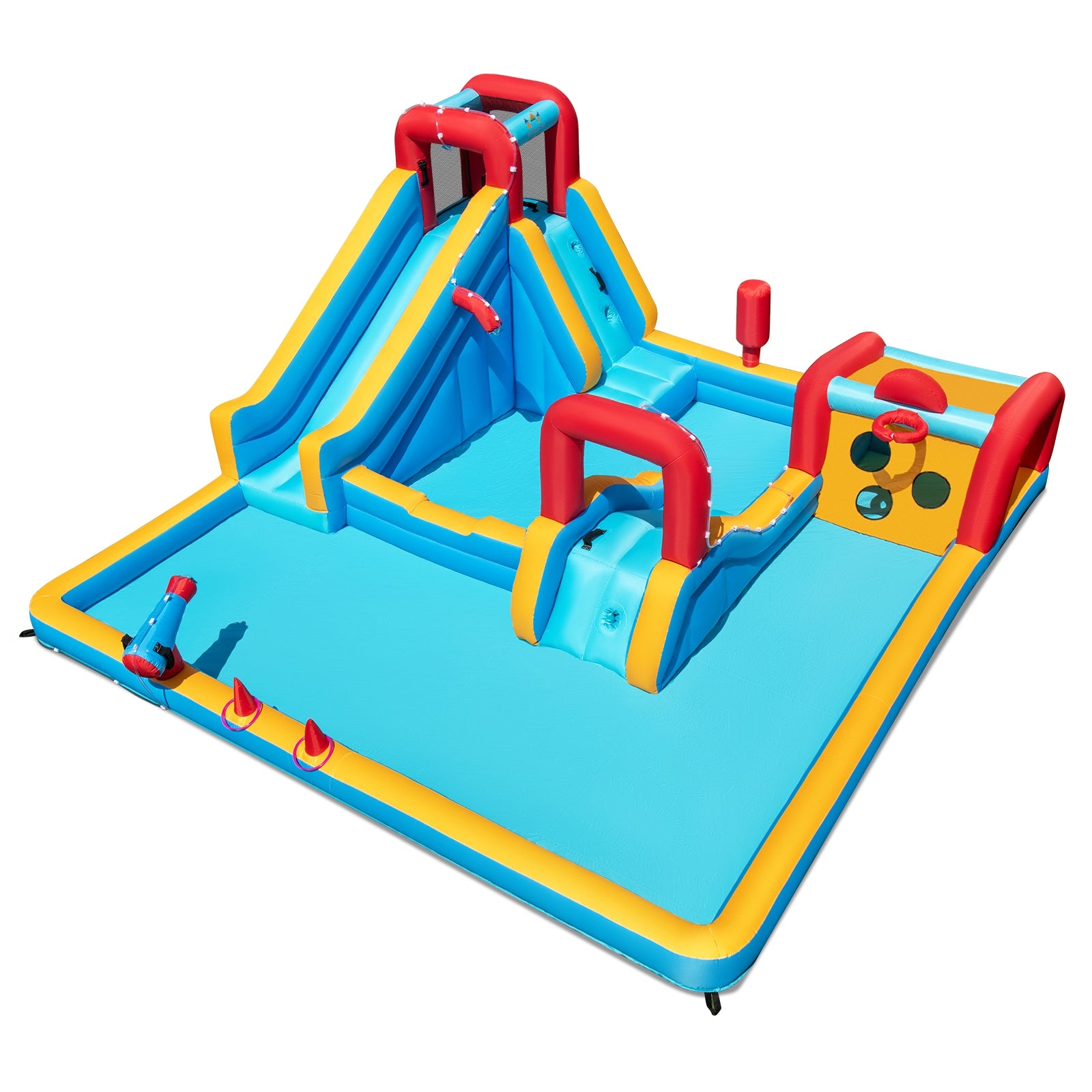 Inflatable Double Water Slide Park, 9-In-1 Giant Bounce House, Blower Excluded Inflatable Water Slides at Gallery Canada