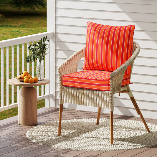 Deep Seat Chair Cushion Pads Set with Rope Belts for Indoor and Outdoor, Orange Outdoor Furniture Accessories Orange at Gallery Canada