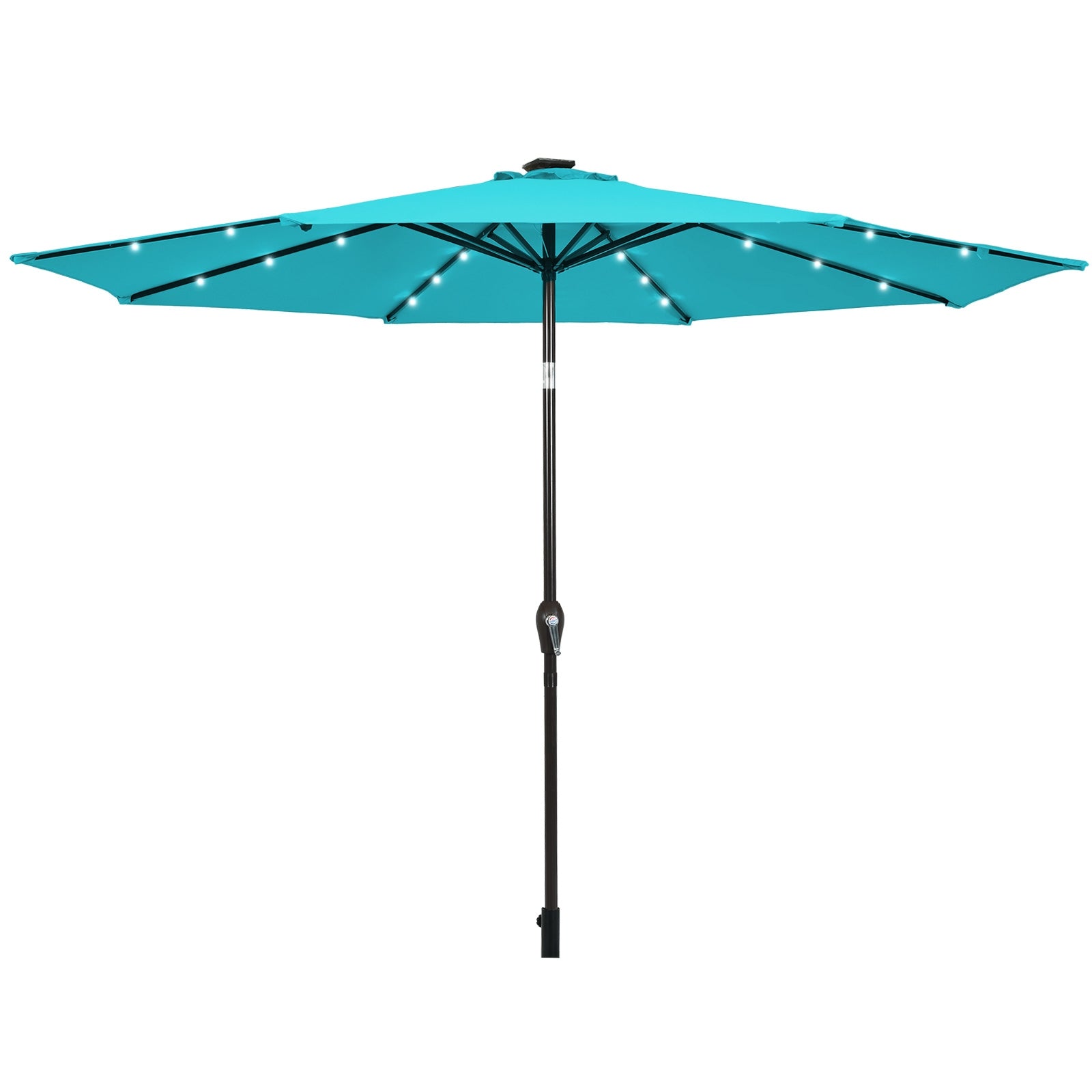 10 Feet Outdoor Patio Umbrella with Bright Solar LED Lights, Turquoise Outdoor Umbrellas at Gallery Canada