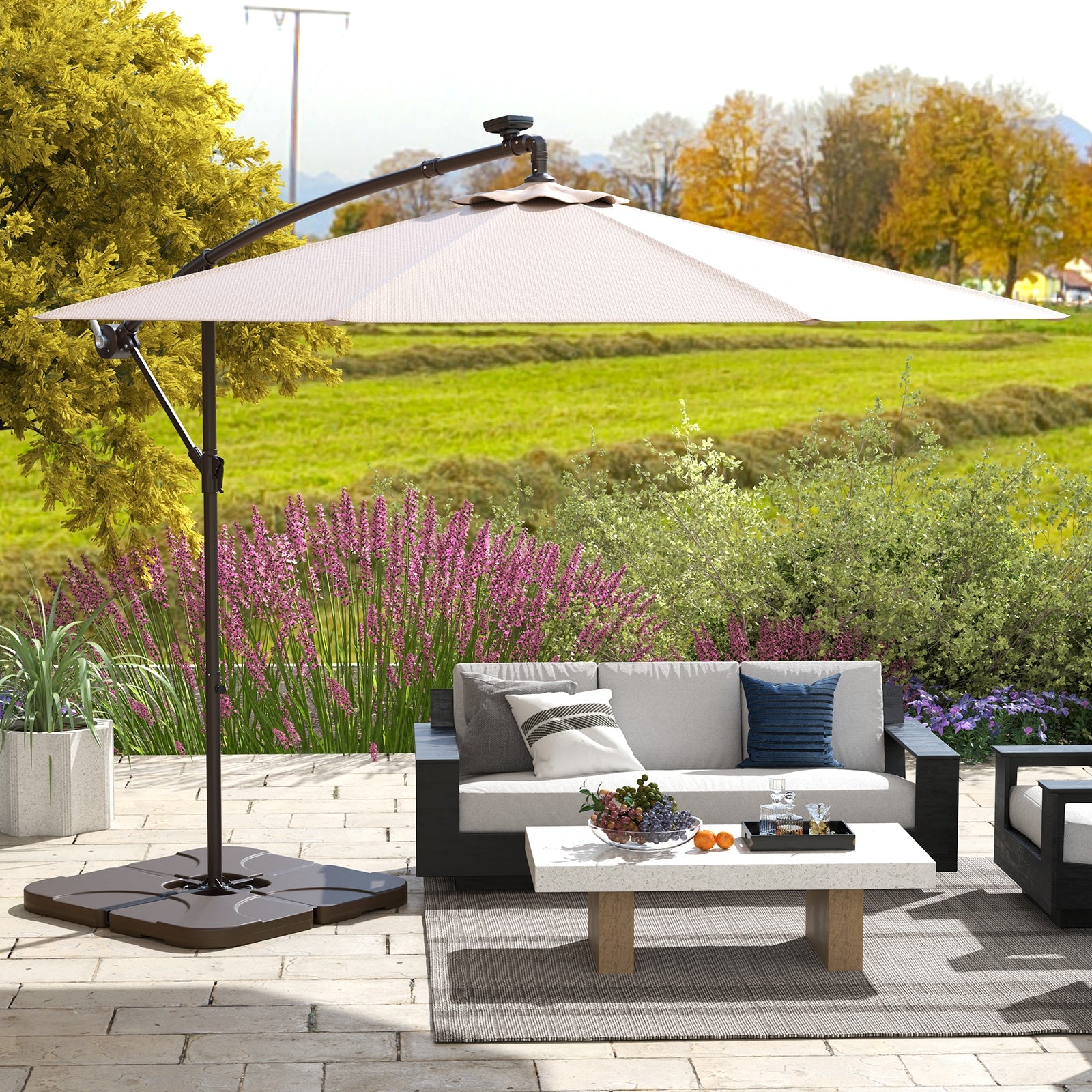 20 Inch Patio Offset Water Filled Plate Umbrella Base Sand, Coffee Outdoor Umbrella Bases at Gallery Canada