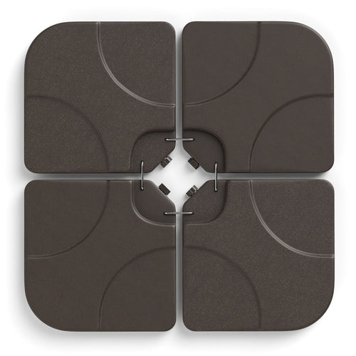 20 Inch Patio Offset Water Filled Plate Umbrella Base Sand, Coffee