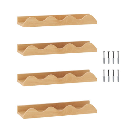 16 Inch Kids Bookshelf Set of 4 Floating Nursery Book Shelves for Decoration Book Toy Storage, Natural Bookcases Natural at Gallery Canada