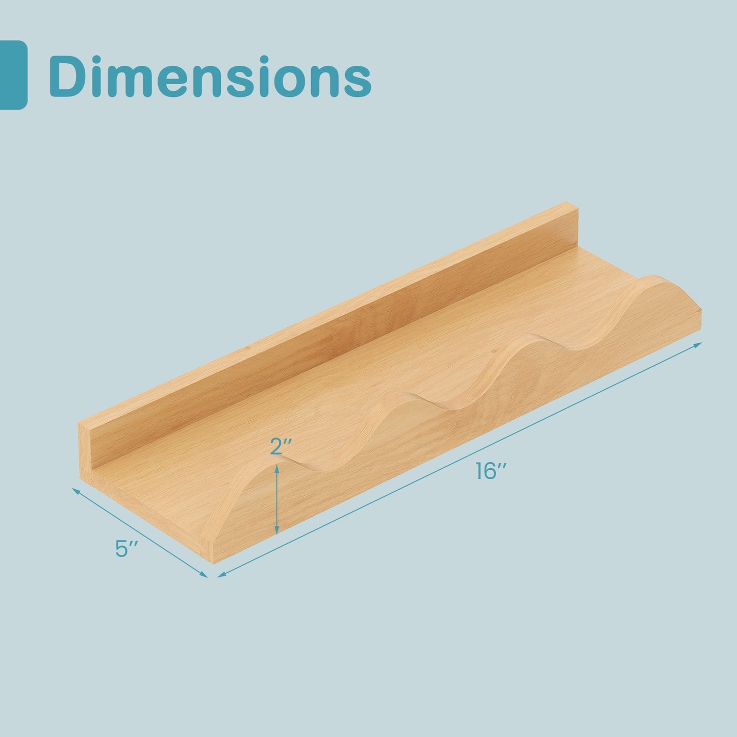 16 Inch Kids Bookshelf Set of 4 Floating Nursery Book Shelves for Decoration Book Toy Storage, Natural Bookcases at Gallery Canada