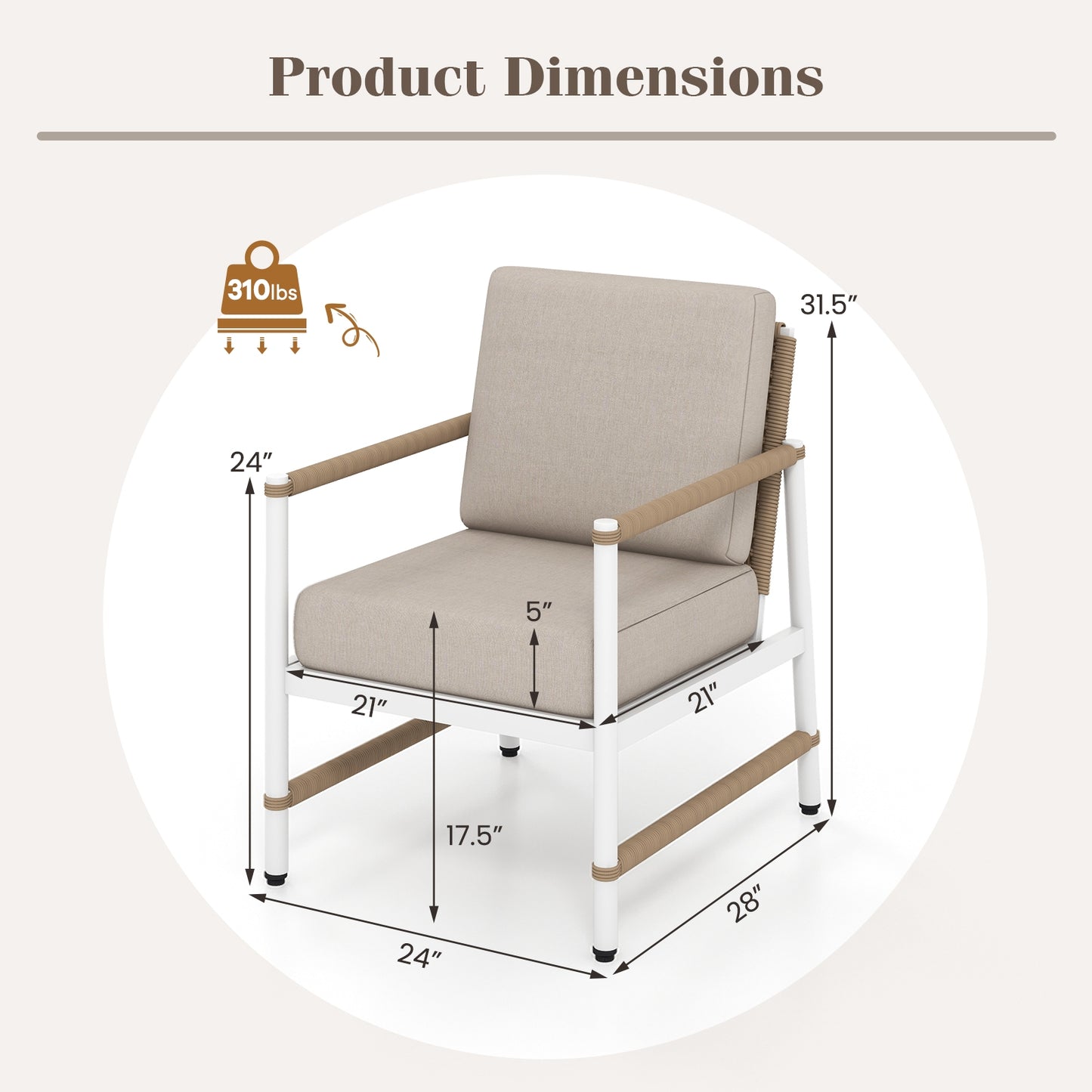2 Packs Patio Aluminum Sofa with Wicker Backrest and Armrests, Gray Patio Dining Chairs at Gallery Canada