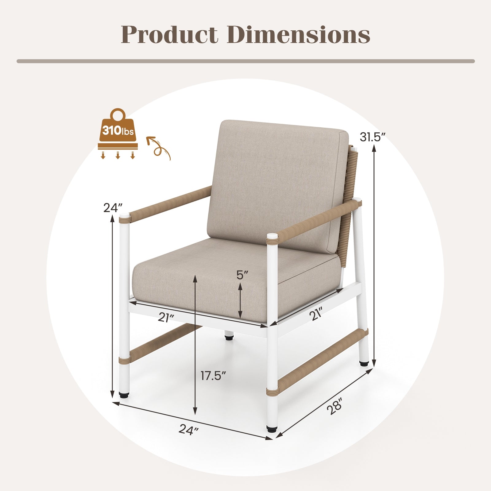 2 Packs Patio Aluminum Sofa with Wicker Backrest and Armrests, Gray Patio Dining Chairs at Gallery Canada