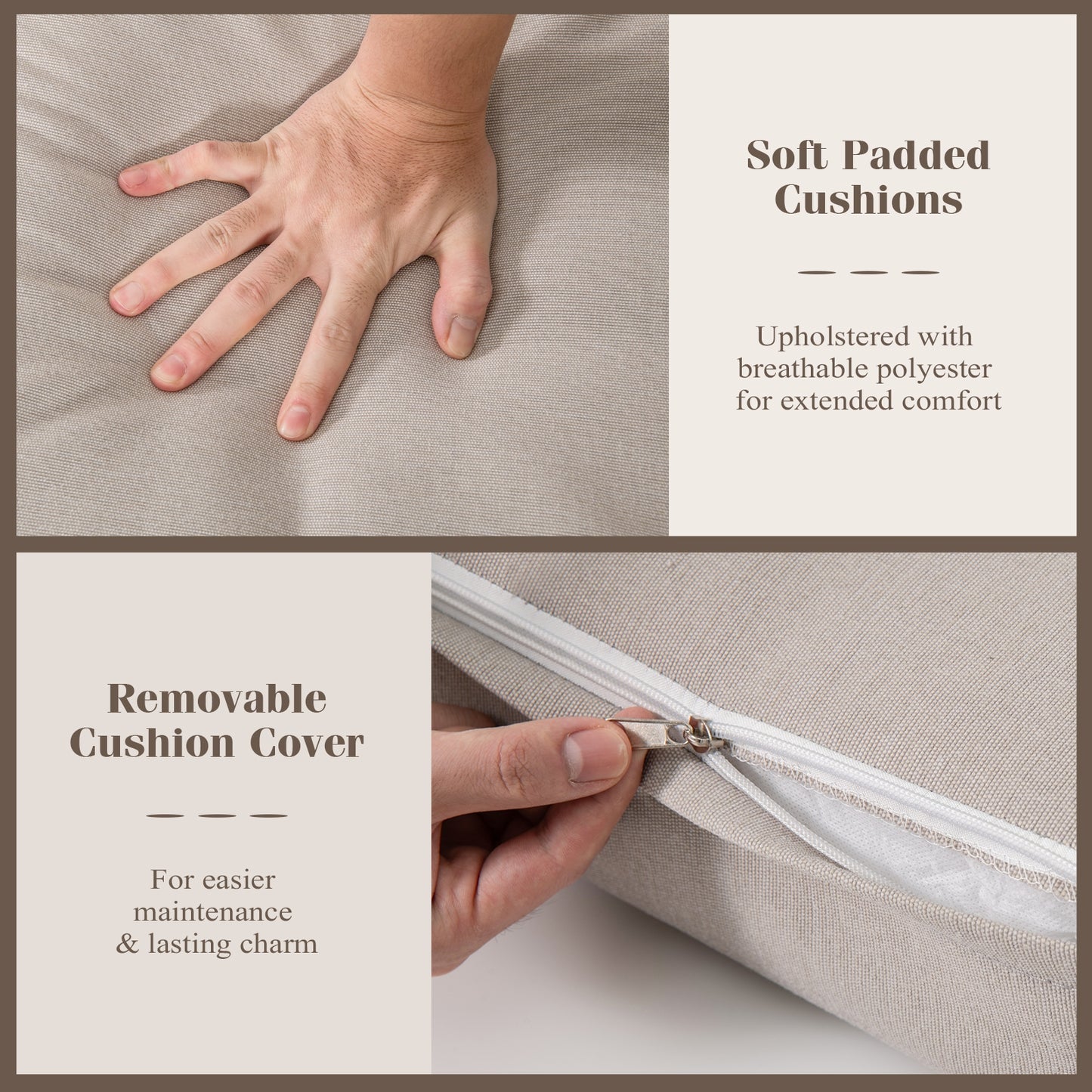 2 Packs Patio Aluminum Sofa with Wicker Backrest and Armrests, Gray Patio Dining Chairs at Gallery Canada