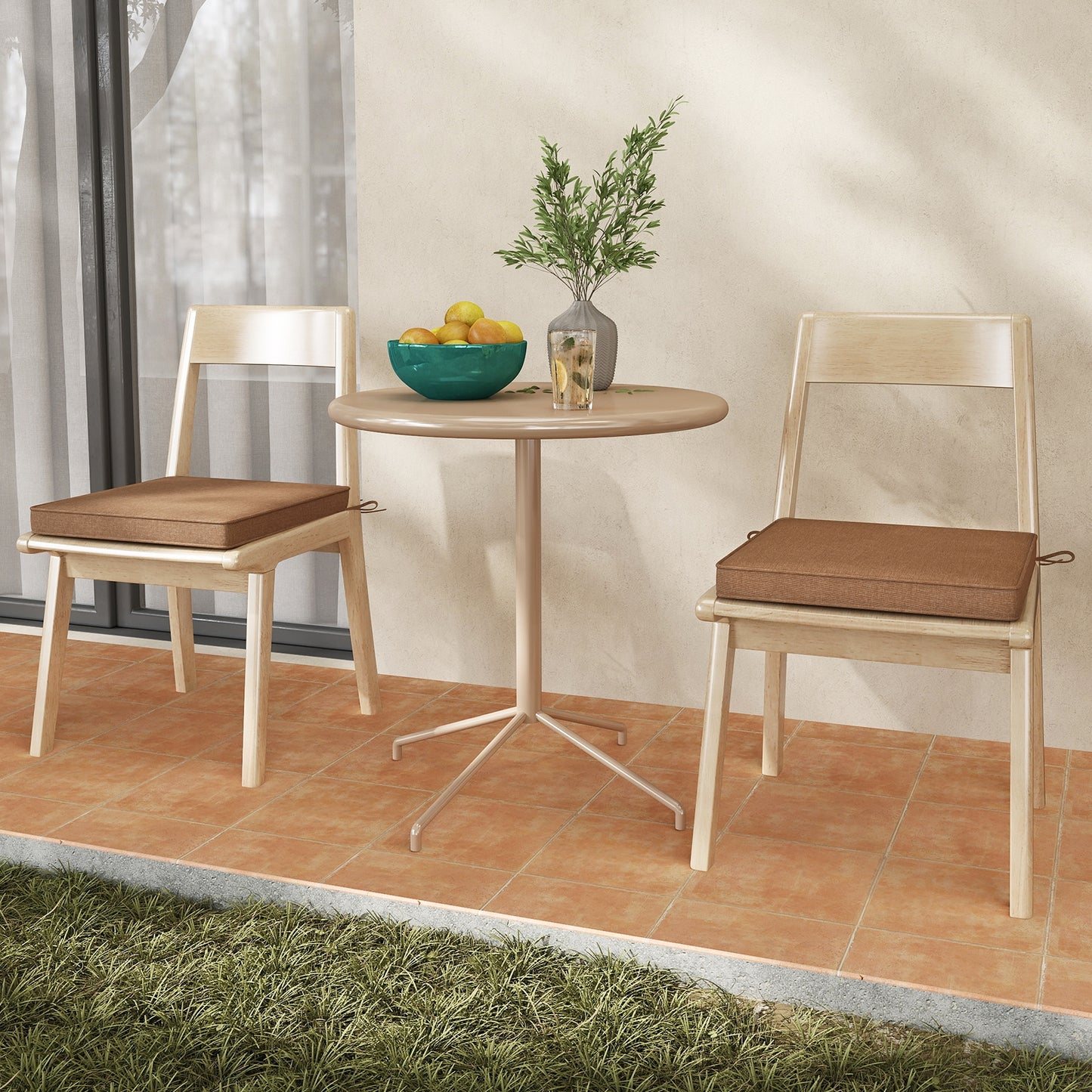 Outdoor Chair Cushion Set of 2 Waterproof Fade-Resistant Olefin Seat Cushions, Brown Outdoor Furniture Accessories at Gallery Canada