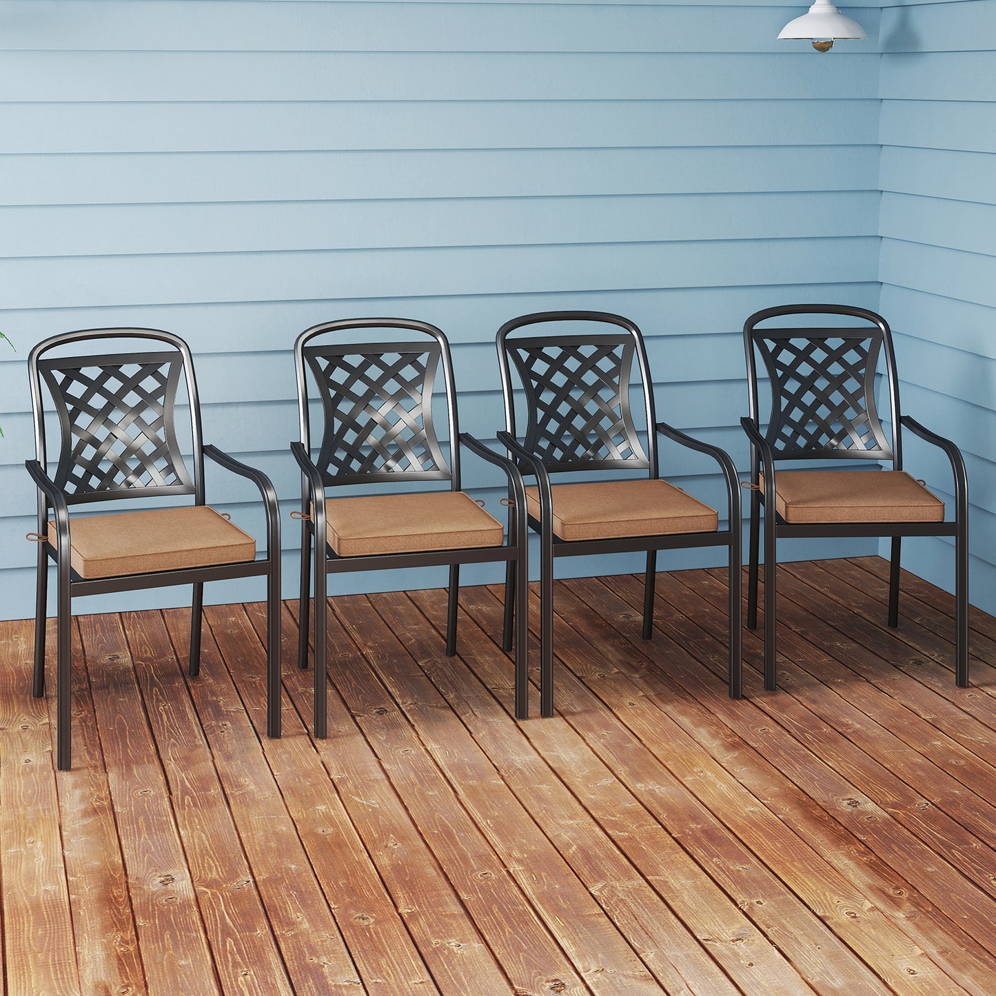 Outdoor Chair Cushion Set of 2 Waterproof Fade-Resistant Olefin Seat Cushions, Brown Outdoor Furniture Accessories at Gallery Canada