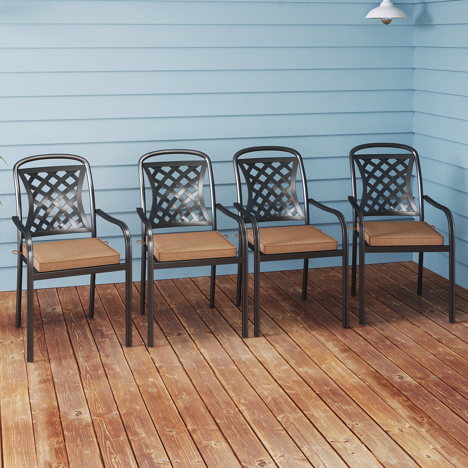 Outdoor Chair Cushion Set of 2 Waterproof Fade-Resistant Olefin Seat Cushions, Brown Outdoor Furniture Accessories at Gallery Canada