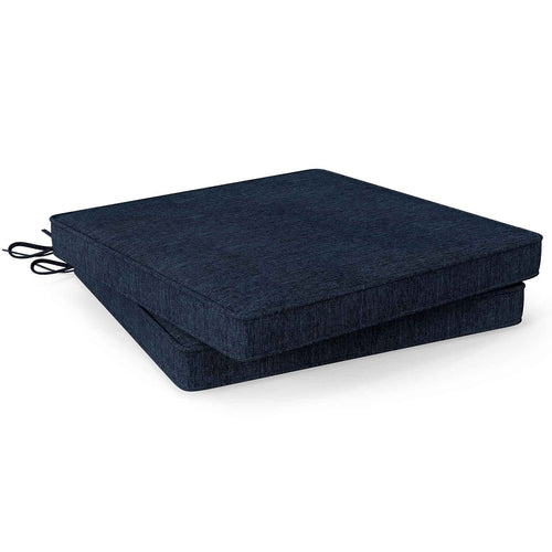 Outdoor Chair Cushion Set of 2 Waterproof Fade-Resistant Olefin Seat Cushions, Navy