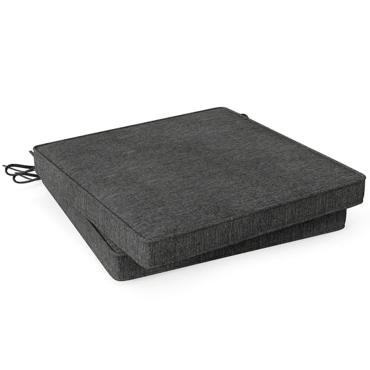 Outdoor Chair Cushion Set, 2 Waterproof Fade-Resistant Olefin, Gray Outdoor Furniture Accessories Gray at Gallery Canada