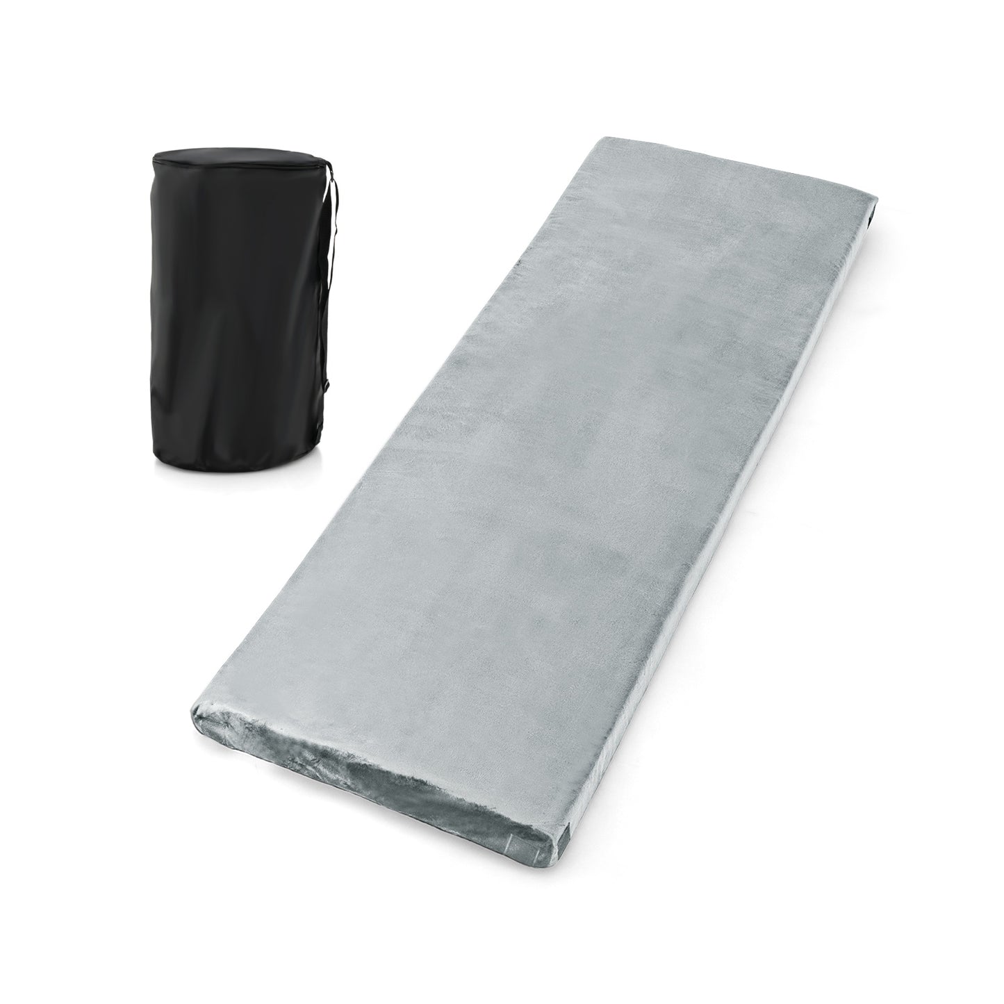 Matelas de camping portable léger, avec sac de transport, gris